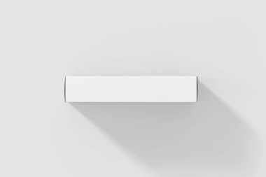 Boş Beyaz Ürün Paketi Kutusu Mock-up. Konteyner, Beyaz arka planda Ambalaj Şablonu