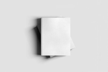 Boş kitap kapak mockup tasarım yerine beyaz izole. Yüksek çözünürlüklü fotoğraf.