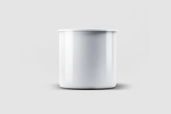 White Blank Enamel Mug White Background Blank Cup Branding Rendering — 스톡 사진