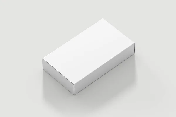 Caja Paquete Producto Blanco Blanco Mock Contenedor Plantilla Embalaje Sobre — Foto de Stock