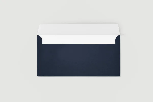 Envelopes Branco Azul Escuro Isolados Branco Com Sombras Suaves — Fotografia de Stock