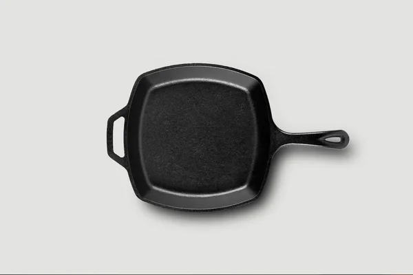 Zwarte Koekenpan Geïsoleerd Witte Achtergrond Foto Van Hoge Kwaliteit — Stockfoto