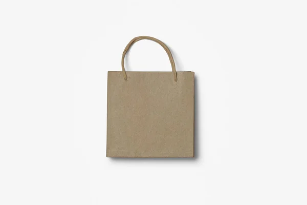 Brown Paper Bag Vit Bakgrund För Dig Design Och Logotyp — Stockfoto