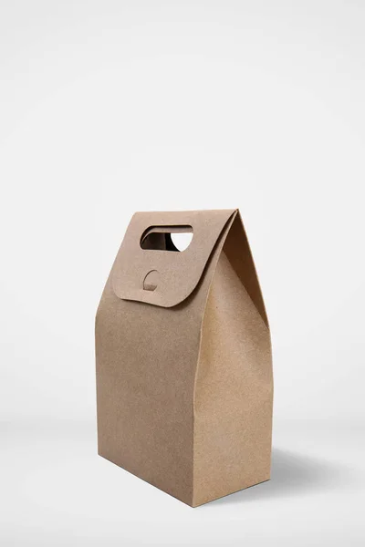 Kraft Paper Bag Mockup Branding Isolated White — Stock Photo, Image