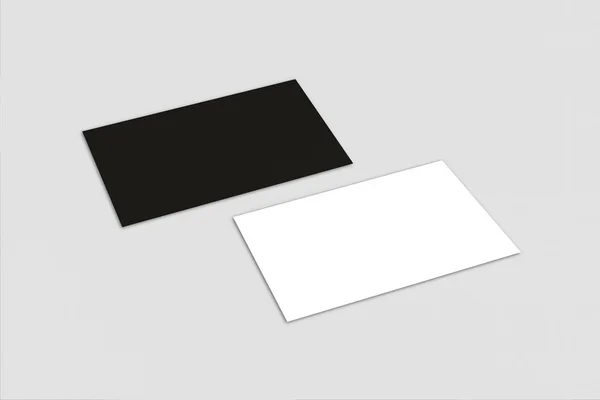 Cartes Visite Sur Fond Blanc Mockup Photo Haute Résolution Vue — Photo