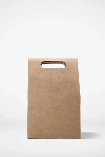 Sac Papier Kraft Mockup Pour Marquage Isolé Sur Blanc — Photo