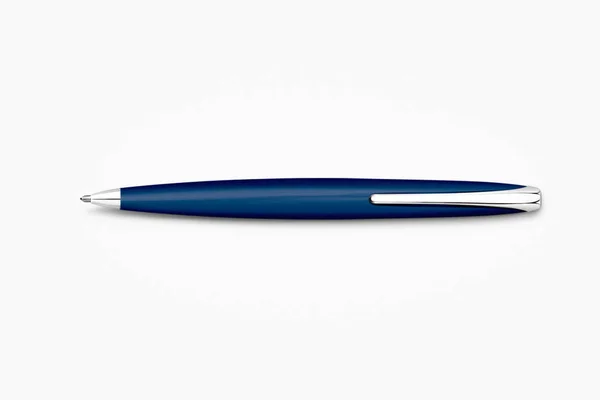 Blue Pen Mock White Background Illustration — Stock Photo, Image