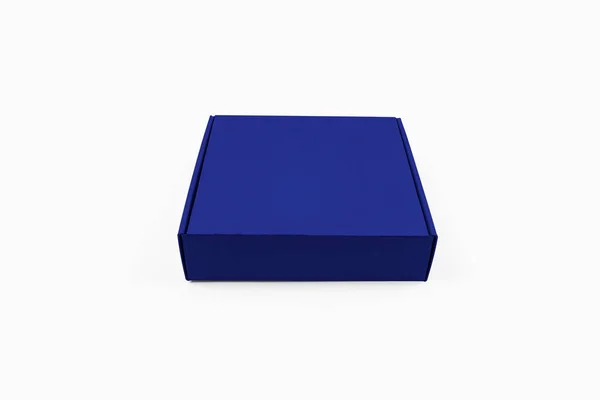 Blue Box Packaging Mockup Ljus Studio Placera Din Design Kartong — Stockfoto