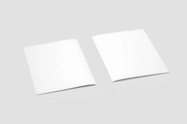 モックアップとプレゼンテーションデザインのためのA4パンフレット空白の白いテンプレート 3Dイラスト — ストック写真