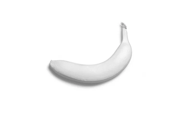 Белый Банан Мягком Сером Фоне — стоковое фото