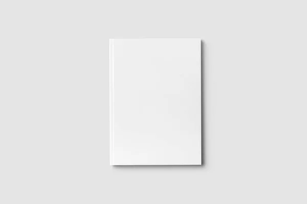 Boş Beyaz Kitabın Mock Yumuşak Gri Arka Plan Üzerinde Izole — Stok fotoğraf