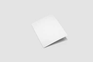 Yarım kat broşürde boş beyaz şablon ve sunum tasarımı için sahte. 3D Illustration. leaflet sahte.
