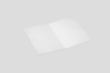 Yarım kat broşürde boş beyaz şablon ve sunum tasarımı için sahte. 3D Illustration. leaflet sahte.
