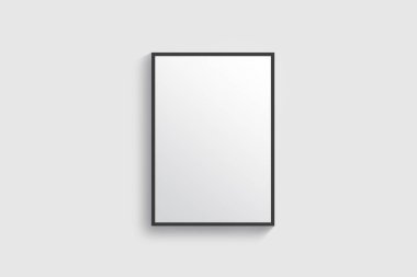 Fotoğraf çerçevesi mock-up yumuşak gri arka planda izole, iç dekor mock up.