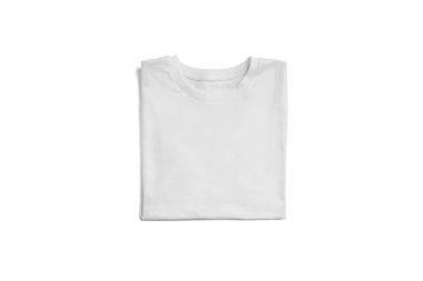 Boş beyaz T-shirt Mock-up yumuşak gri arka plan, ön görünüm üzerinde. Tasarımınızı değiştirmek hazır. Yüksek çözünürlüklü fotoğraf.