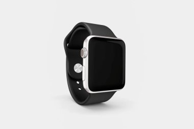 Beyaz arka planda siyah akıllı izle