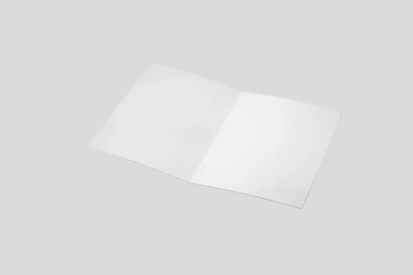 Demi Brochure Vierge Modèle Blanc Pour Maquette Conception Présentation Illustration — Photo