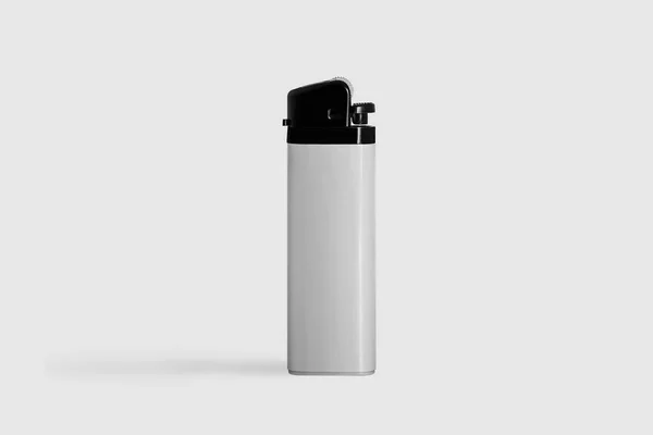 Encendedor Gas Plástico Encendedor Gas Aislado Sobre Fondo Gris Suave —  Fotos de Stock
