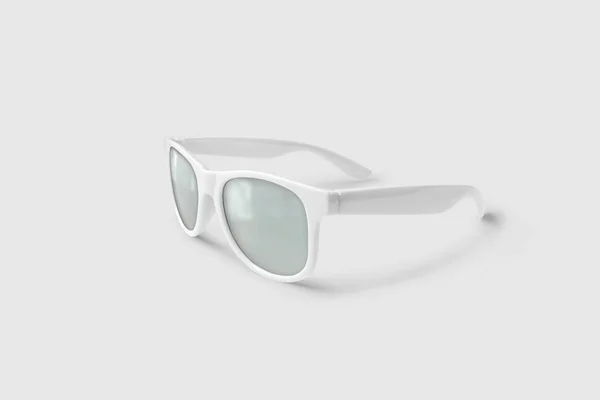 Gafas Sol Blancas Aisladas Sobre Fondo Gris Suave Renderizado —  Fotos de Stock