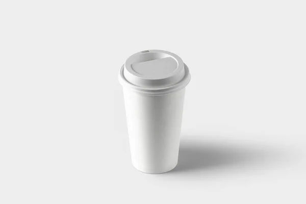 Black Paper Cup Cap Isolated Soft Gray Background Rendering Stock Photo ...