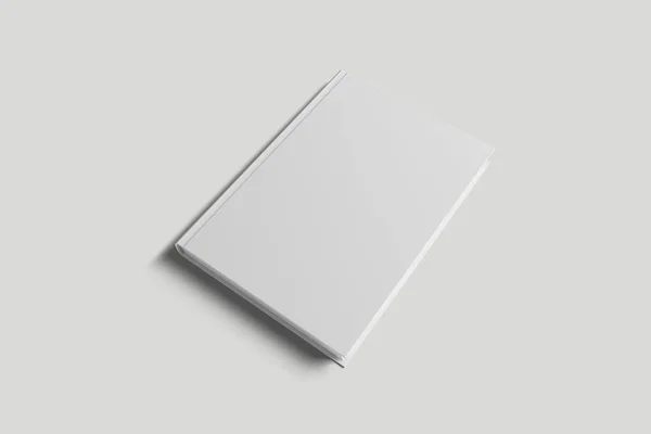 Capa Livro Branco Branco Fundo Branco Isolado Fundo Cinza Macio — Fotografia de Stock