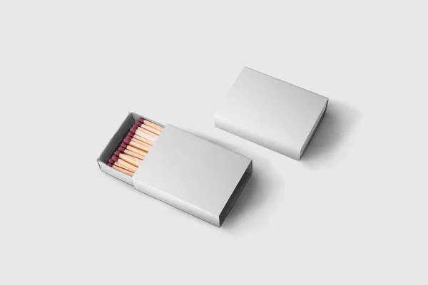 Matches box Mock-up isolated on soft gray background. Empty paper match box packaging mockup isolated. — Stock Image Matches Box Mock Isolated Soft Gray Background Empty Paper Match Stock Photo