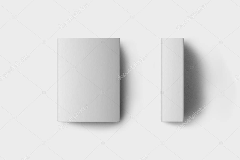 Matches box Mock-up isolated on soft gray background. Empty paper match box packaging mockup isolated.