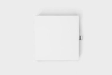 Hediye ambalaj kutusu Mock-up yumuşak gri arka plan üzerinde izole. 3D render