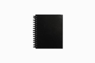 Defter üzerinde beyaz bir arka plan, not defteri. 3D render.