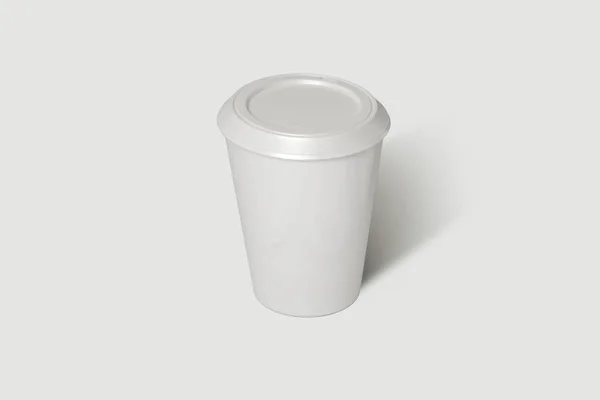 Tazza Caffè Mockup Isolato Sfondo Grigio Morbido Copia Spazio Testo — Foto Stock