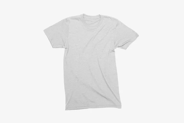 Boş Shirt Mock Yumuşak Gri Arka Plan Görünüm Üzerinde Tasarımınızı — Stok fotoğraf