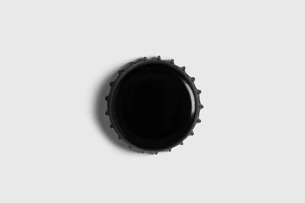 Black Beer Cup Mock Isolé Sur Fond Gris Doux Face — Photo