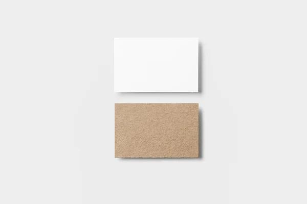 Cartes Visite Sur Fond Blanc Mockup Photo Haute Résolution Vue — Photo