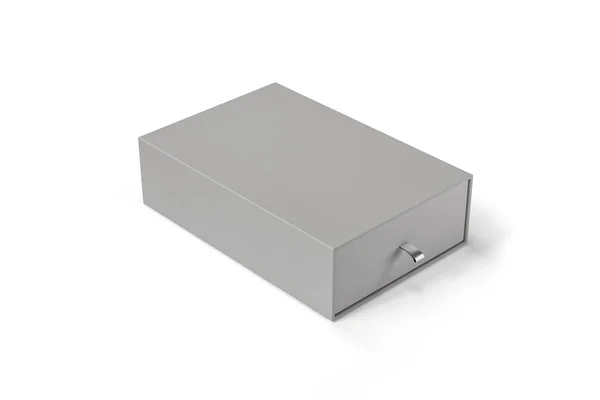 Coffret Cadeau Maquette Isolée Sur Fond Gris Doux Rendu — Photo