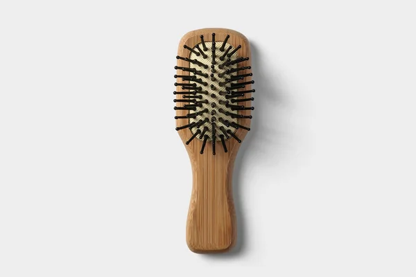 Wooden Hairbrush Isolated White High Resolution Photo — Stock Photo, Image
