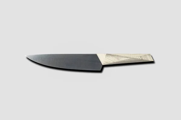 Coltello Chef Isolato Sfondo Grigio Morbido Foto Alta Risoluzione — Foto Stock