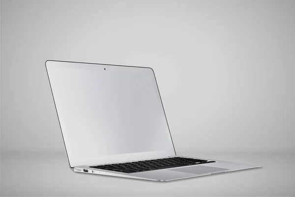 Laptop Attrappe Mit Leerem Bildschirm Isoliert Auf Weißem Hintergrund Mit — Stockfoto