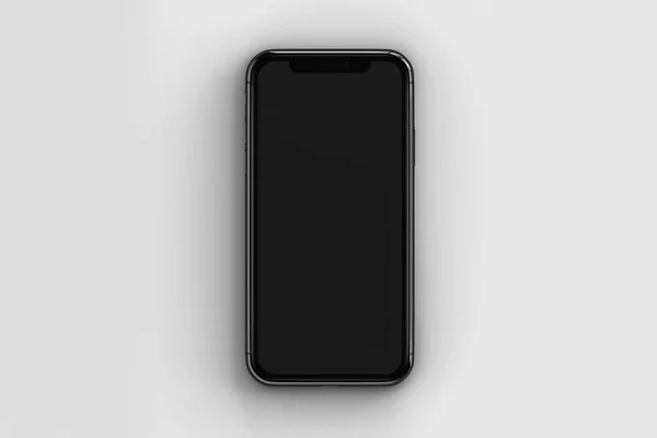 Fekete Mobiltelefon Modell Akár Elszigetelt Fehér Háttér — Stock Fotó
