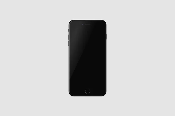 黑色移动电话模拟查出在白色背景 — 图库照片