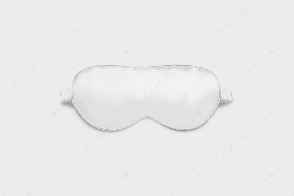 White sleeping Eye Mask mock up, isolated on white background.High resolution photo.