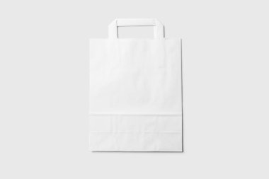 Kağıt alışveriş çantası Mock-up yumuşak gri background.an tasarım ve marka için kullanılması