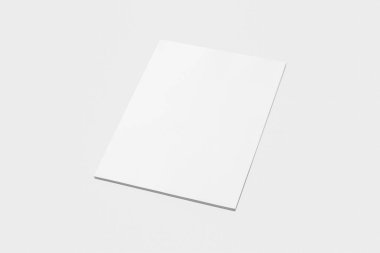 A4 boş kağıt yığınını yumuşak gri background.3d illüstrasyon izole yumuşak gölgeler ile.