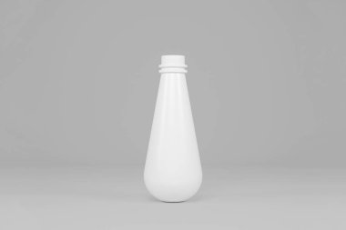 Plastik Süt, yoğurt, içecek, beyaz arka plan üzerinde kapaklı şişe şampuan. 3D render