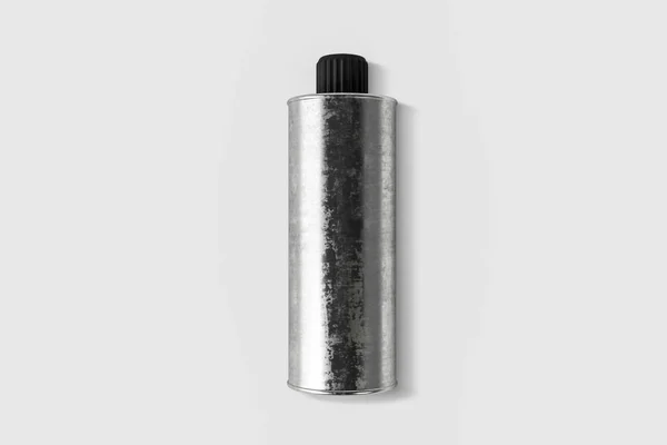 Aluminium Metall Flaska Mock Upp Isolerade Mjuk Grå Bakgrund Högupplöst — Stockfoto