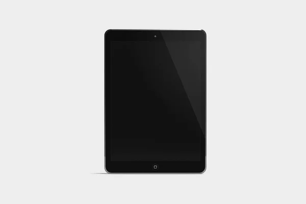 Tablet Pad Stijl Zwart Met Aanraakscherm Geïsoleerd Zachte Grijze Achtergrond — Stockfoto