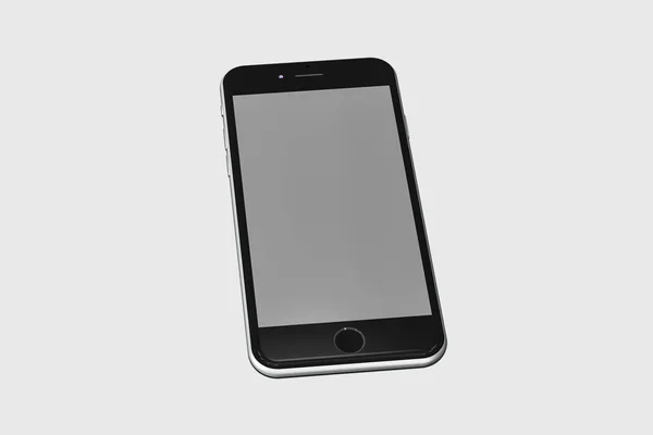 Modern Smartphone Isolated Soft Gray Background Mock Phone Blank Screen — Stock Photo, Image