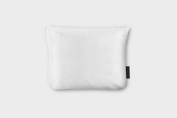 White Pouch Mockup Isolated Soft Gray Background High Resolution Photo — Stock Photo, Image