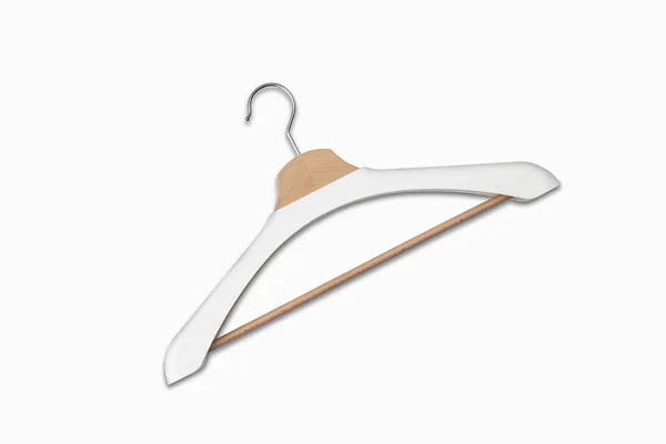 Wooden Hanger Different Clothes Device Hanging Shirts Trousers High Resolution — Stock Photo, Image