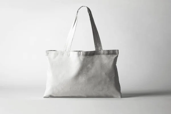 Bolso Mano Tela Tela Tela Bolsa Compras Maqueta Blanco Plantilla —  Fotos de Stock