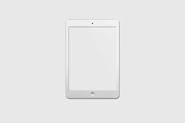 White Tablet Pad Style Touch Screen Isolated Soft Grey Background — Stock Photo, Image